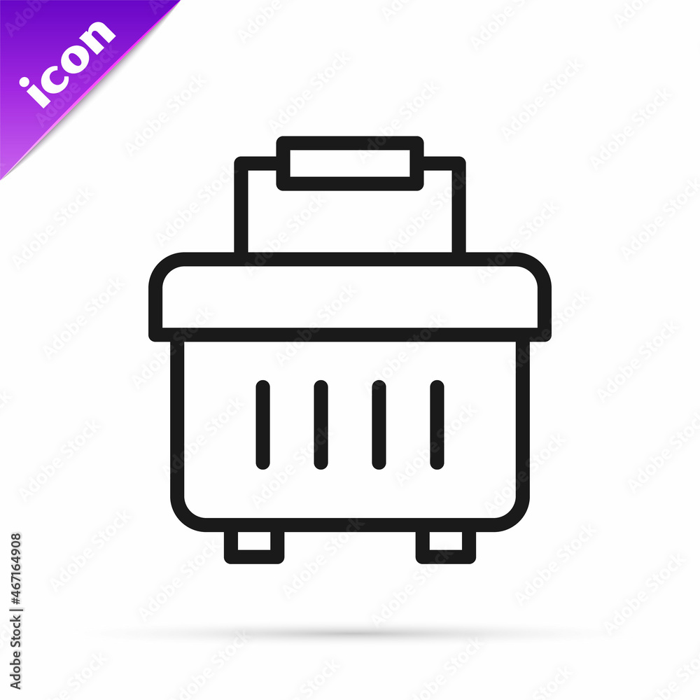 Black line Toolbox icon isolated on white background. Tool box sign. Vector Black line Toolbox icon isolated on white background. Tool box sign. Vector