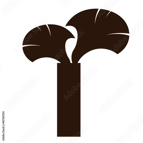 Minimalist Indoor Plant Silhouette - Amazing flat vector illustration of an indoor plant on a long vase suitable for clip art, website, apps, icon, sign, design assets, and illustration in general