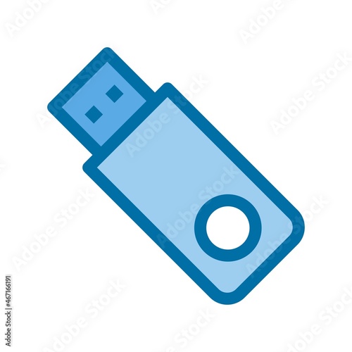 Usb Drive Filled Blue Vector Icon Design