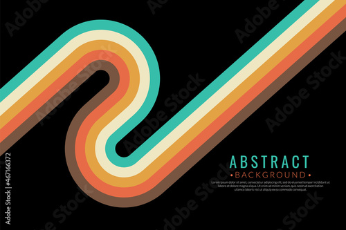 Abstract retro lines black background. Vector illustration.