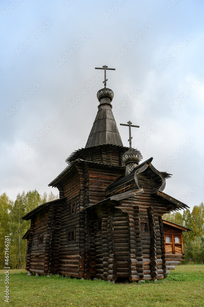 Spaso-Zashiverskaya Church built of wood without a single nail in 1600 in Siberia, Russia