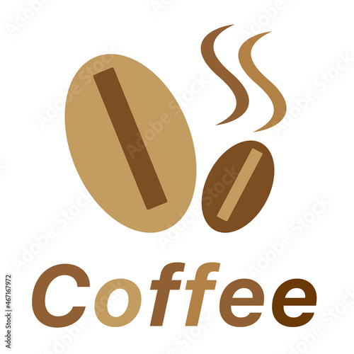 This is an illustration of coffee beans and coffee bean taste letters.