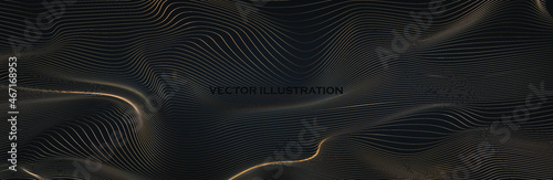 Optical illusion lines background.Conceptual design of optical illusion vector. EPS 10 Vector illustration. golden lines