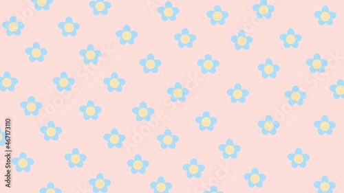 Flower seamless pattern on pink background