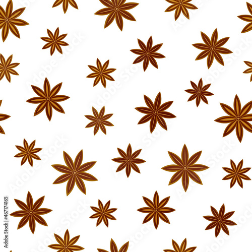 Anis stars seamless pattern, Christmas spice repeat pattern