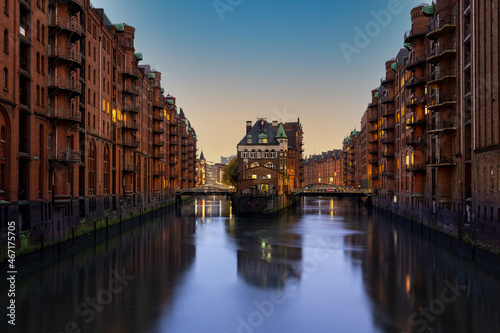 Speicherstadt Hamburg zur Abenddämmerung