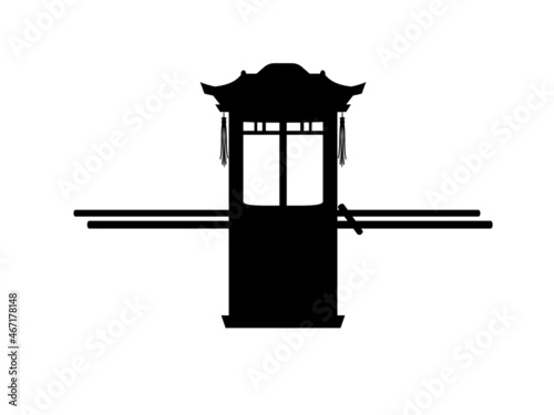Silhouette traditional Chinese Palanquin carrying.