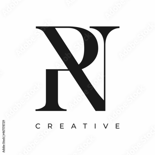 letter RN or NR monogram logo design VECTOR