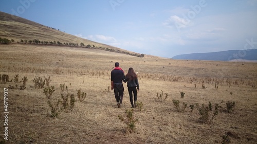 walking in the mountains