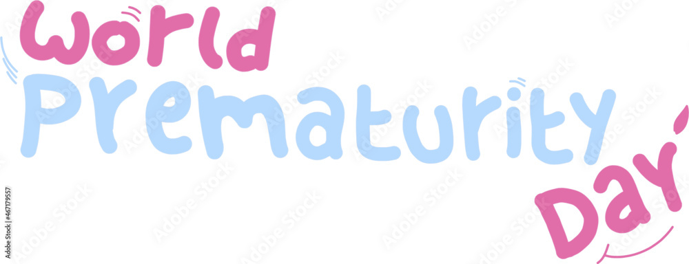 world prematury day words doodle, 17 november, vector typography world prematurity day