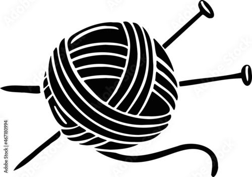 Knitting sewing symbols thread yarn skein needlework icon vector made by hands
