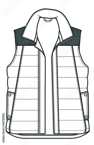 Menswear, WAISTCOAT, Hunting vest, vector, vest, Waistcoat flat sketch, work vest, 