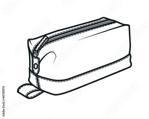 hygiene bag, Pencil case, makeup bag, handbag, Small BAG flat sketch template, B Fototapet