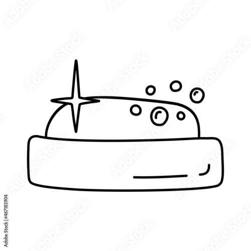 Soap sketch. Hand drawn black and white doodle vector illustration.