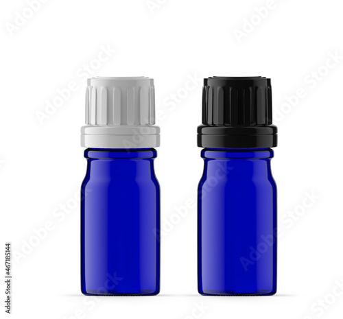 5 ml Blue Glass Essential Oil Bottle. Isolated