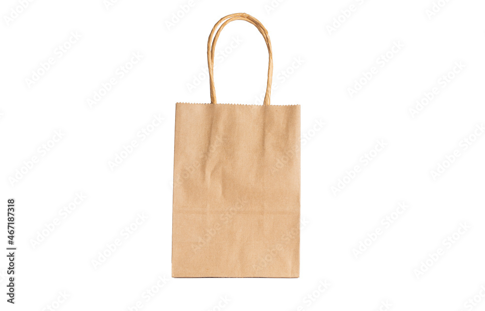 Paper bag front side on a white background. Paper bag front side on a white background.