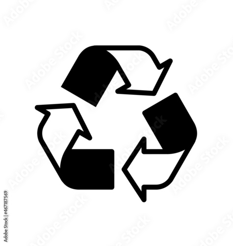 classic triangle recycle logo lineart black and white