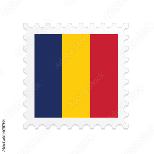 Chad flag postage stamp on white background. Vector illustration eps10