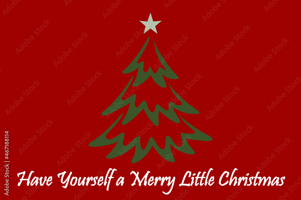 Christmas tree with Xmas star. Green fir or pine, New Year holidays vector design Christmas tree with Xmas star. Green fir or pine, New Year holidays vector design
