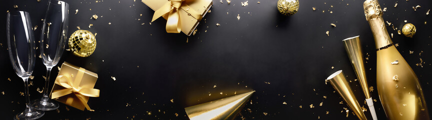 Glasses of champagne at new year party