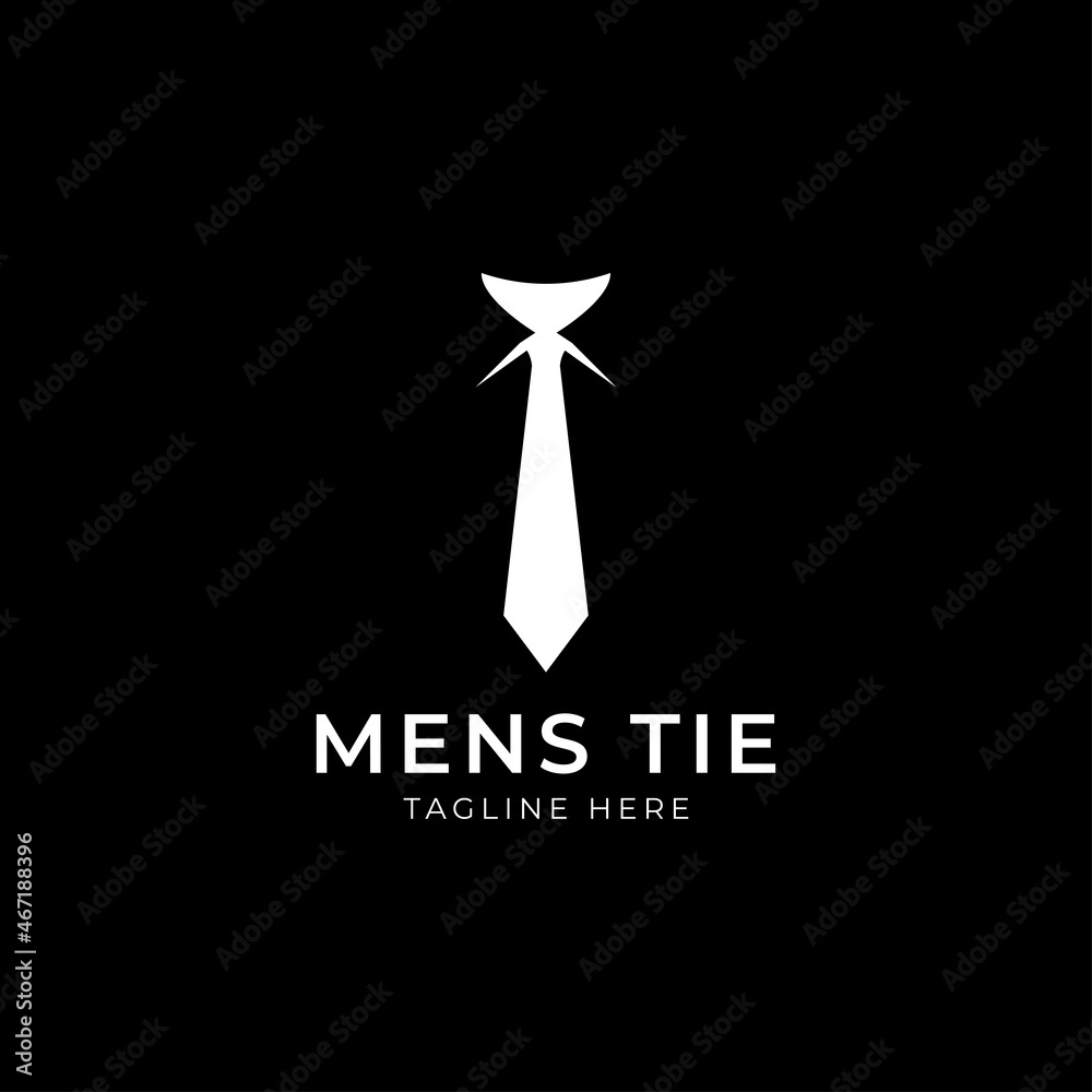 Men's style logo template design with a tie. Vector illustration.