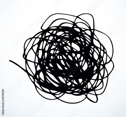 Unravel the tangled tangle. Vector drawing