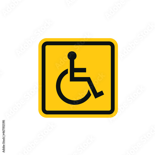 Disabled sign. Isolated vector icon.