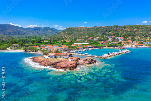 Quadro su tela Village of Skala Nees Kidonies, Lesvos island, Greece.