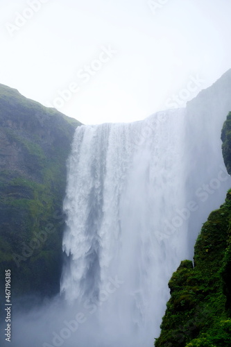 Beautiful Skogafoss waterfall landscape  travel