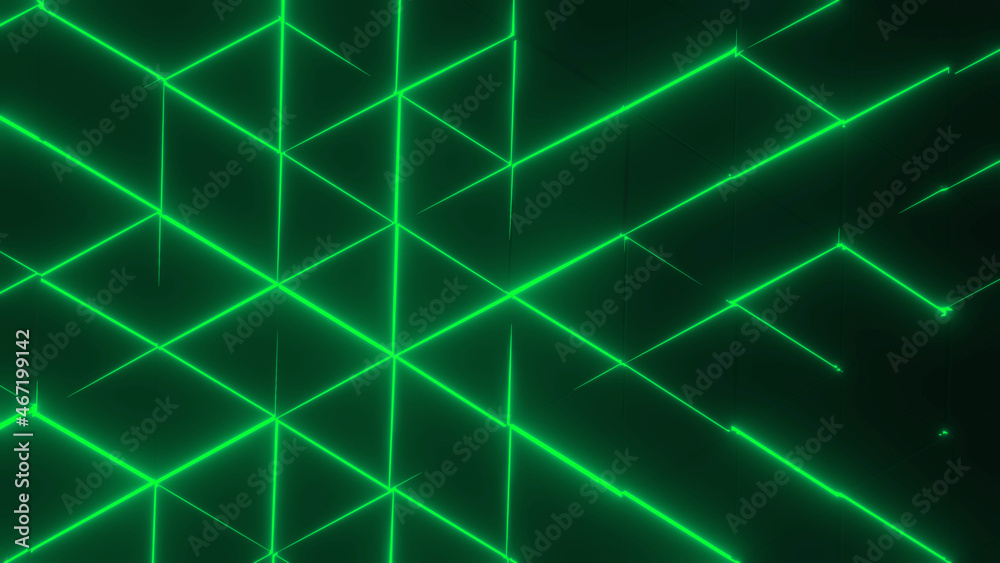 green glowing lines