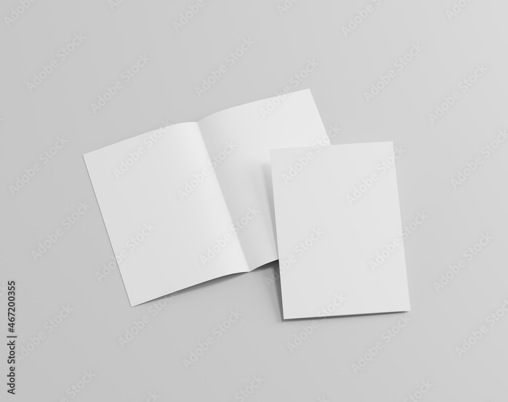 Blank two-leaf fold paper on the empty background, a4 brouchure, two fold leaflet Blank two-leaf fold paper on the empty background, a4 brouchure, two fold leaflet