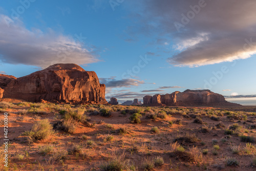 Tranquil southwest scene with large stone formations in Monument Valley © Focused Adventures