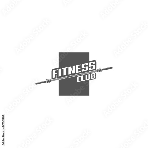 logo athletic club for bodybuilding, powerlifting, weightlifting, crossfit and fitness training. Barbell club logo vintage design isolated on background. Emblem for gym and heavy training of strongman