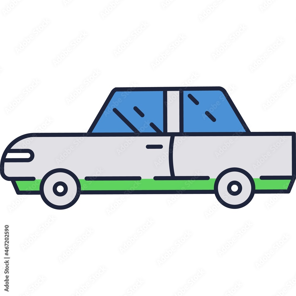 Car icon vector symbol, flat auto side view sign Car icon vector symbol, flat auto side view sign