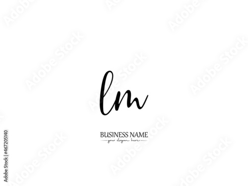 initial LM Logo, Signature LM l m Letter Logo Icon Vector Stock
