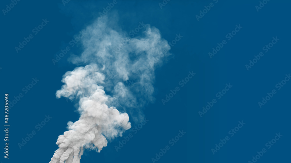 white thick carbon smoke column emission from waste burning, isolated - industrial 3D rendering white thick carbon smoke column emission from waste burning, isolated - industrial 3D rendering
