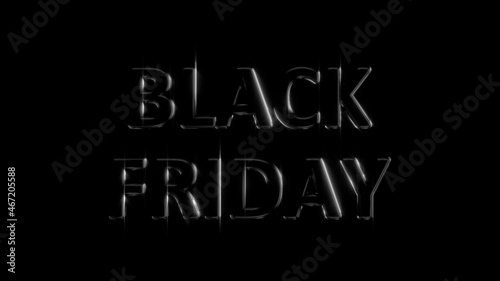 bright glowing text for black friday  isolated - object 3D illustration