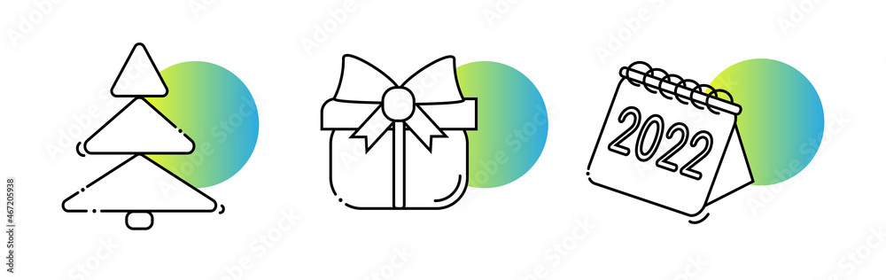 New year, Christmas, gift, holiday, 2022, tree, calendar