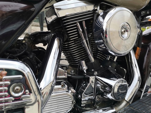detail of motorcycle engine