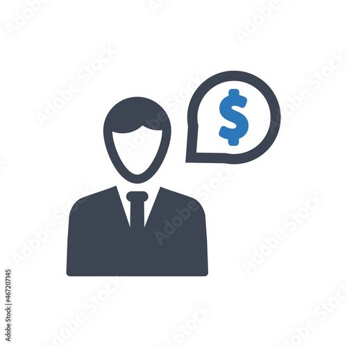 Businessman investor icon