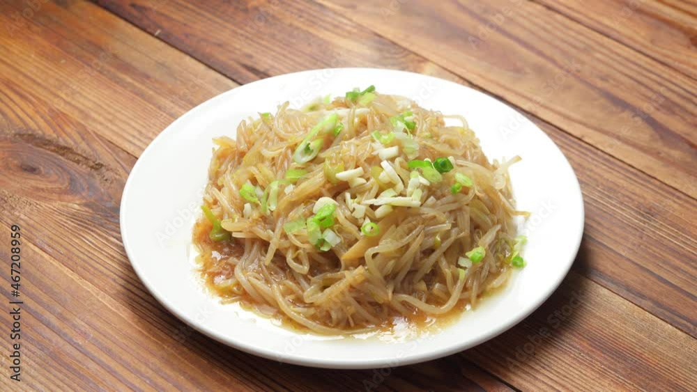 Bean Sprouts in Vinegar, Traditional Chinese Dish Bean Sprouts in Vinegar, Traditional Chinese Dish