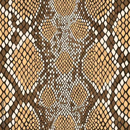 Seamless snake skin pattern. Vector exotic african animal texture.