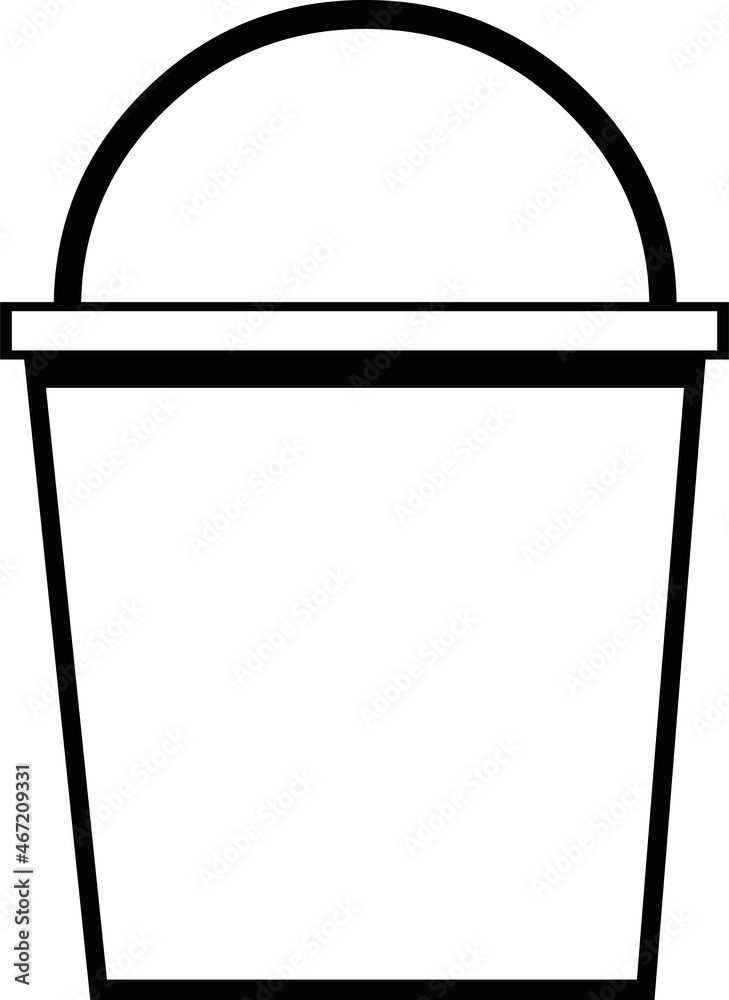 Vector illustration of a bucket drawn in black and white Vector illustration of a bucket drawn in black and white