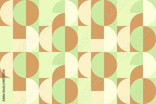 Background with graphic illustration of autumn winter colors round geometric shapes. Geometric pattern with vector shapes. Abstract illustration and background