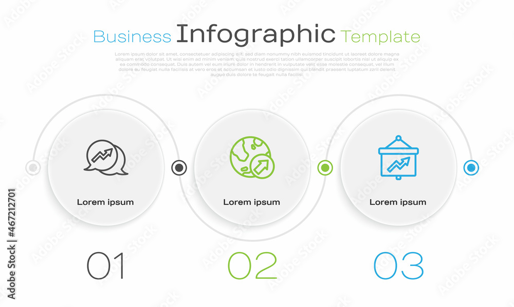 Set line Financial growth, and Board with graph. Business infographic template. Vector Set line Financial growth, and Board with graph. Business infographic template. Vector
