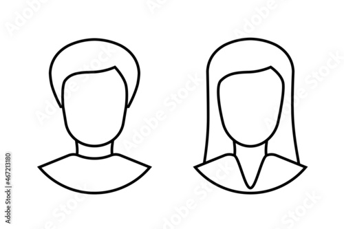 Man and woman avatar profile. Male and Female icon.