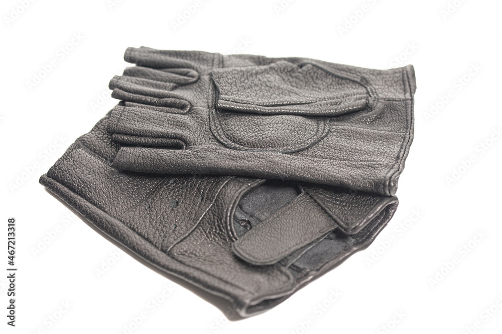 Drivers male leather gloves isolated on a white Drivers male leather gloves isolated on a white