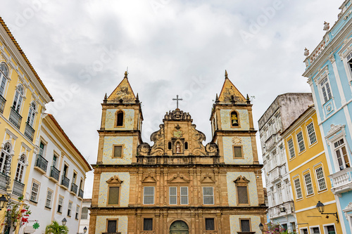 Old baroque church in Pelourinho square in the city of Salvador  Bahia