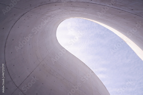 Light concrete spiral wall photo