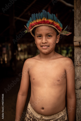 Bora boy, San Andres, Peruvian Amazon photo